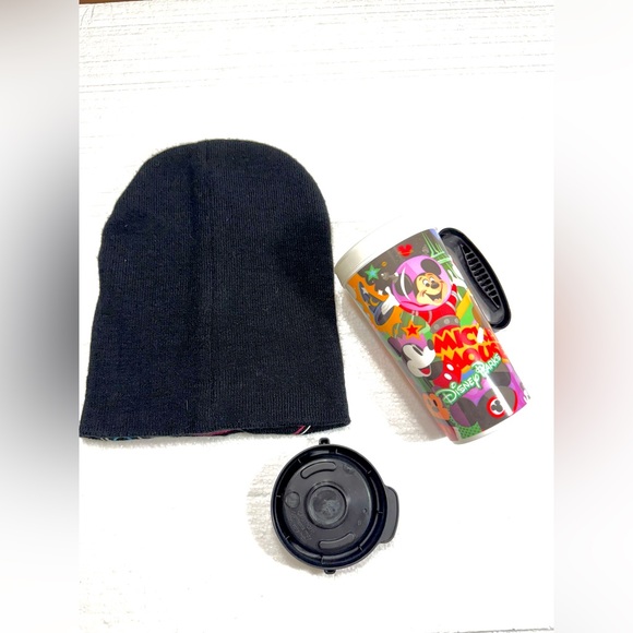 Disney Mickey Mouse Colorful Travel Mug and Black Hat Colorado Avalanche Beanie - Picture 8 of 10